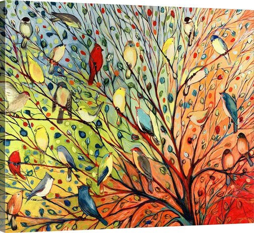 'Twenty Seven Birds' - Graphic Art Print on Wrapped Canvas  #SA815