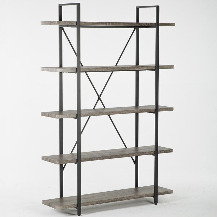 Nordheim 5-Shelf Industrial and Rustic Etagere Bookcase  #SA828