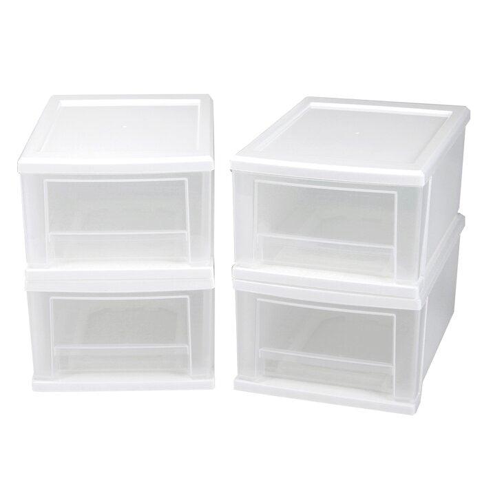 Wayfair Basics White Stackable Storage Drawers (Set of 4)  #SA839