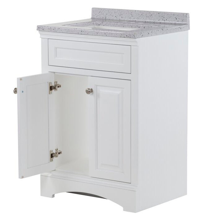 White Oxalis 25" Single Bathroom Vanity Base  #SA845