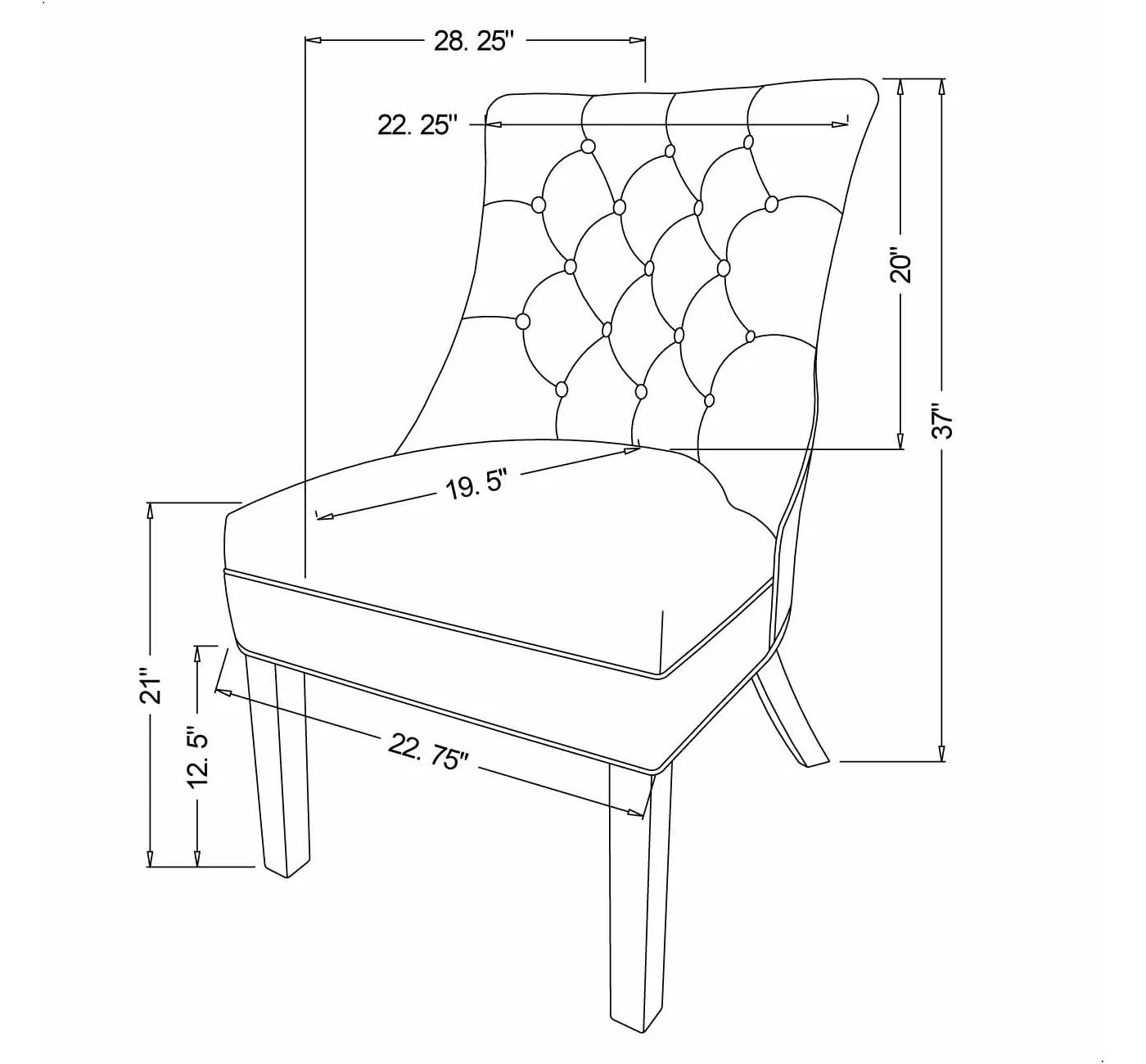 Winslow Light Gray Accent Tufted Back Chair  #SA849