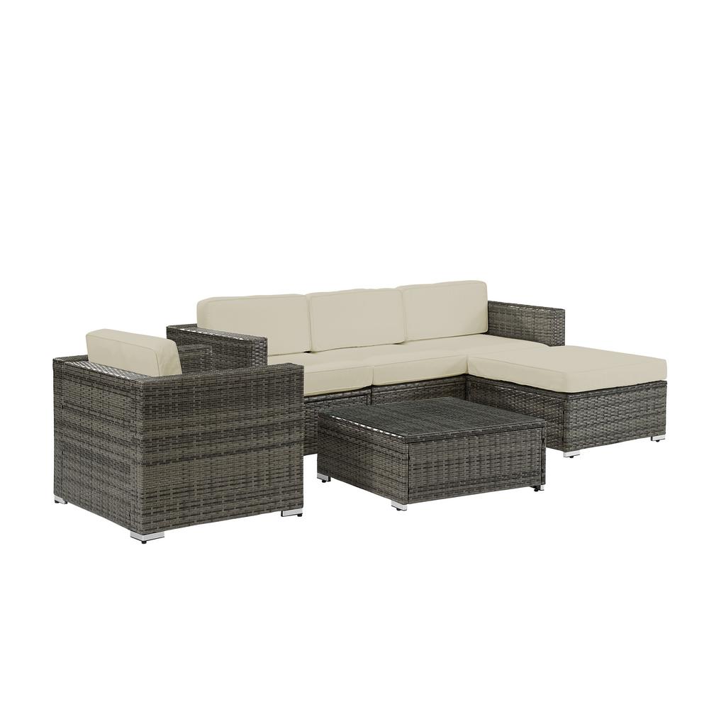 Crosley Sea Island 6-Piece Wicker Outdoor Sectional Seating Set  #SA857