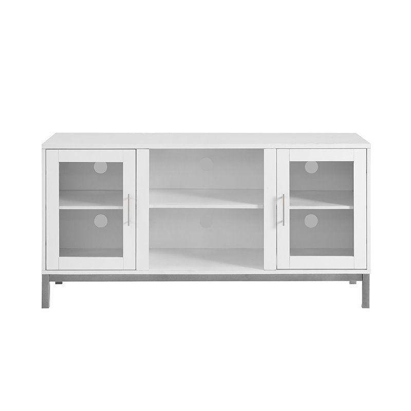 White Edison 52" Avenue TV Console with Metal Legs  #SA858