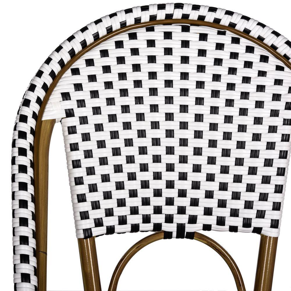 Salcha Black/White Stackable Aluminum/Wicker Outdoor Dining Chairs (Set of 2)  #SA901