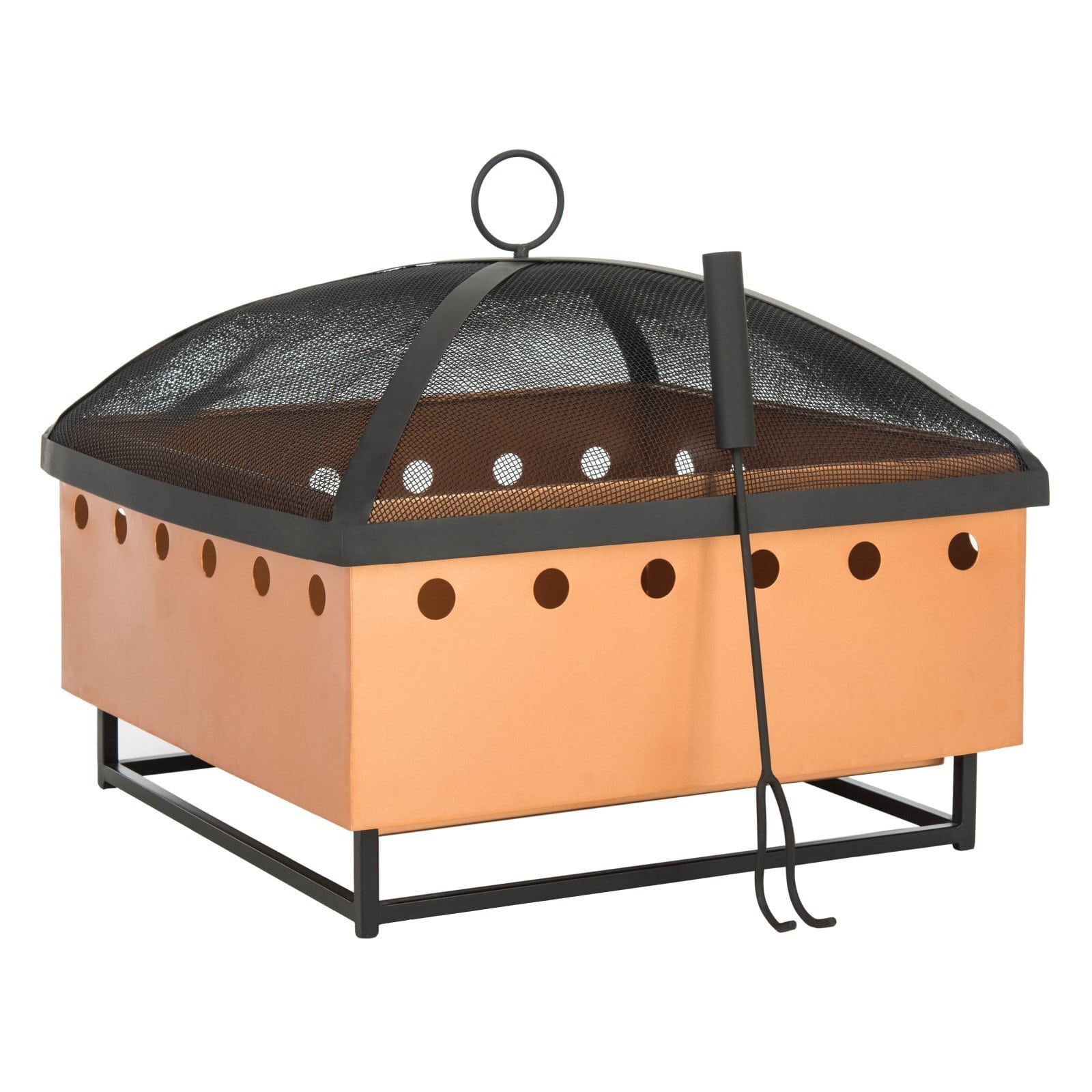 Wyatt Outdoor Contemporary Square Fire Pit with Cover  #SA907