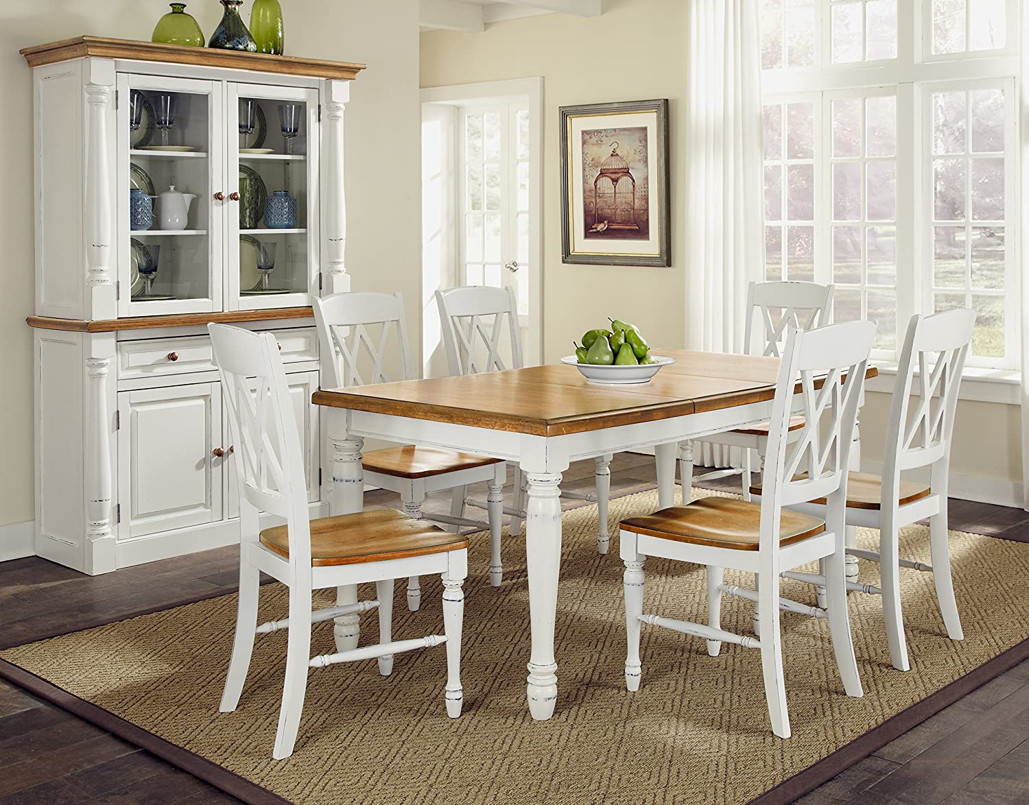 Monarch Rubbed White Extendable Dining Table  #SA950