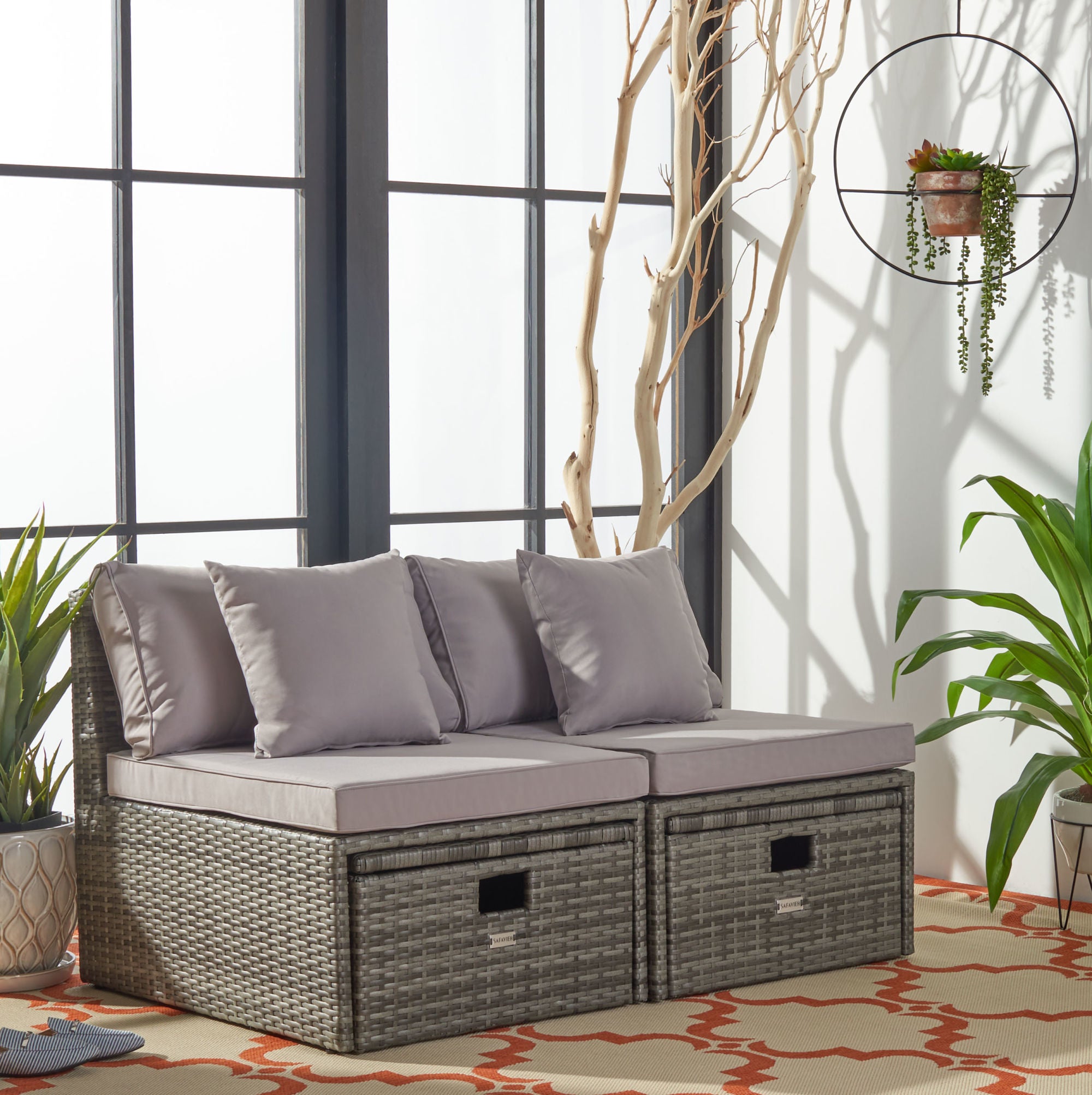 Pramla Outdoor Set with Ottomans   #SA951