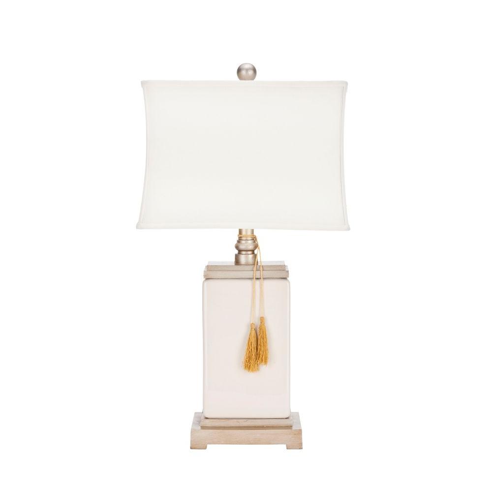 Amiliana 29.5" Cream White Tassel Table Lamp  #SA961