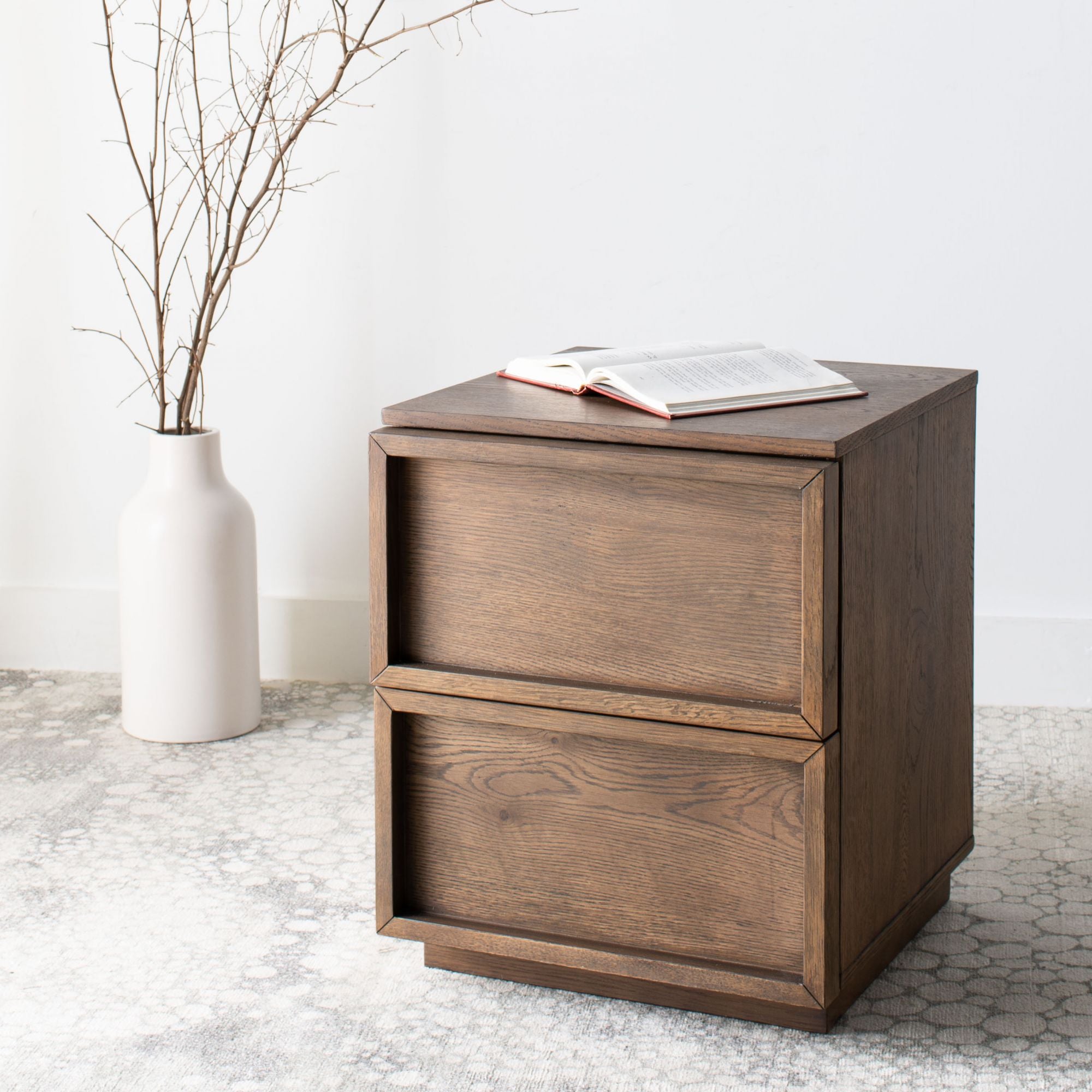 Zeus Natural 2-Drawer Nightstand  #SA984