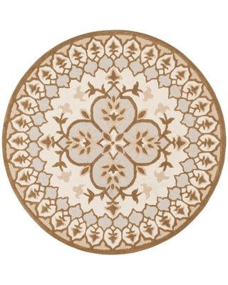 Bellagio Ivory/Dark Beige Round Area Rug srug127