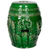 Chinese Dragon Green Ceramic Garden Stool *As Is*