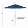 10' 3 Tier Patio Umbrella Aluminum Sunshade Shelter Double Vented Without Base-Navy OP3928NY KB2532-A4-B4-P2