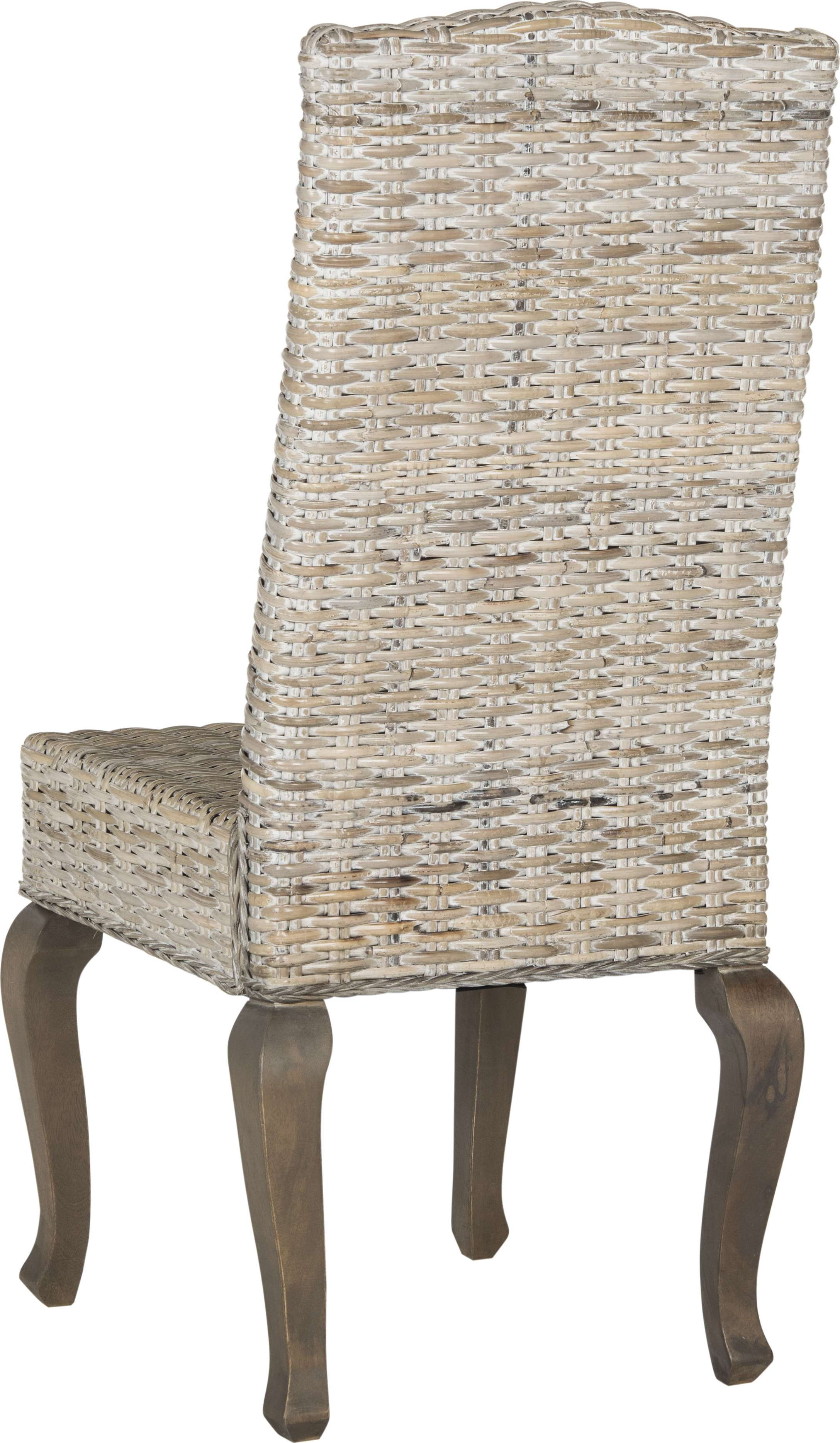 Milos White Wash 18" Wicker Dining Chair (Set of 2) K7743