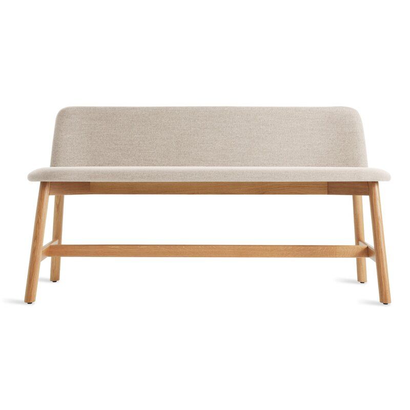 Blu Dot Chip Upholstered Bench Color: White Oak/Tait Stone