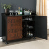 Black/Brown Sprowston Bar Cabinet with Wine Storage
