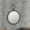 Brown Metal Mirror with Hanging Ring and Rivet Trim #J119