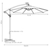 10' Steel Cantilever Solar Patio Umbrella, Burnt Orange (#K3136)