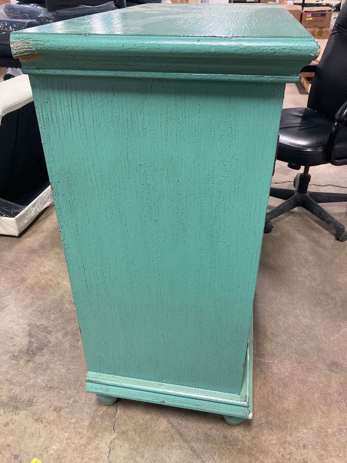 36" Two Door Cabinet, in Bayberry Blue Rub AS-IS OP030
