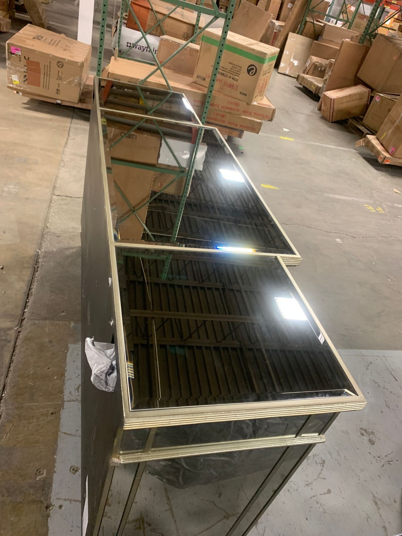 Bassett Mirror Borghese Mirrored Buffet/Server in Silver Leaf