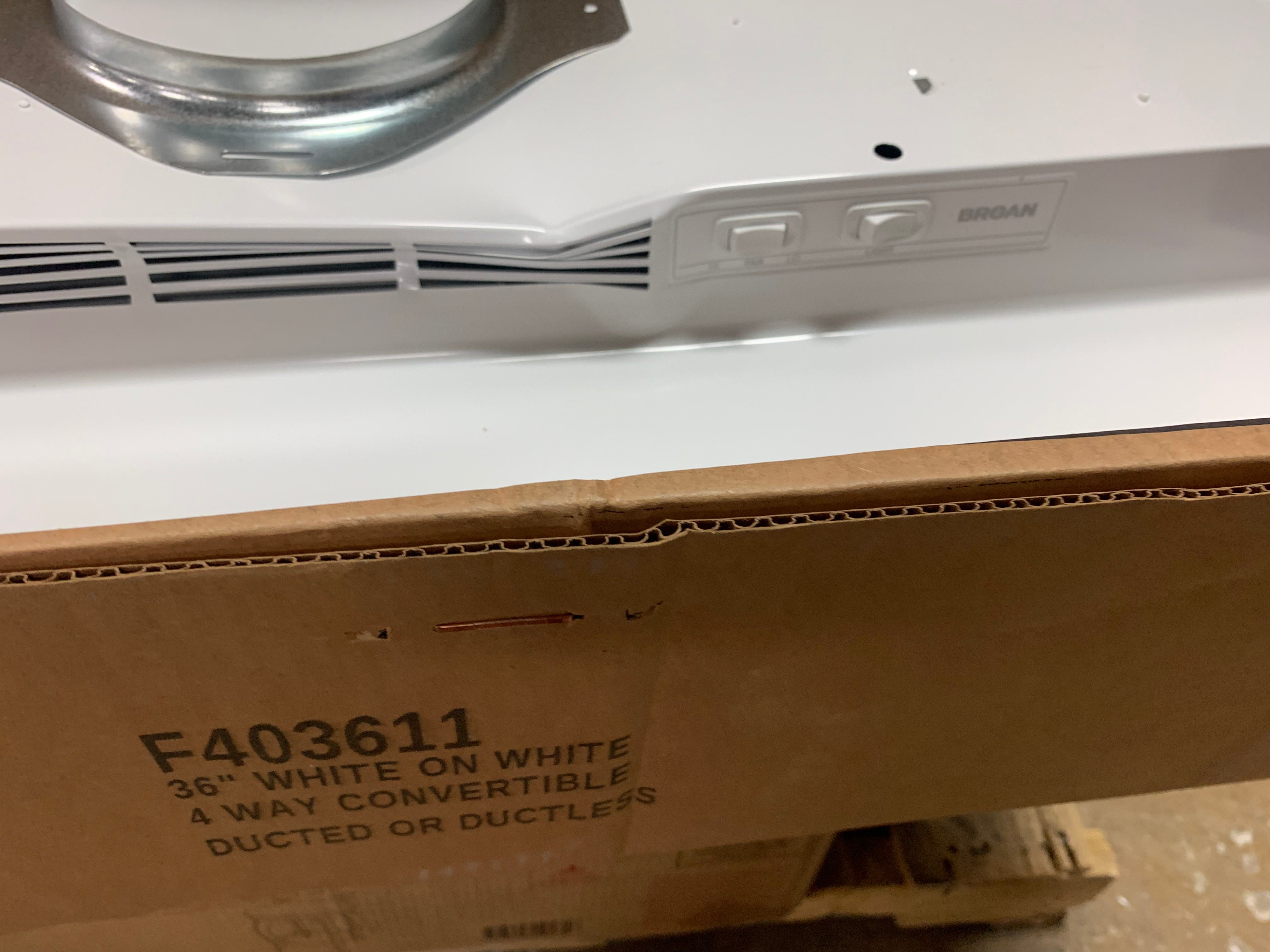 36 Inch Under Cabinet Range Hood with 2-Speed/190 CFM Blower, Rocker Switch Control, Incandescent Lighting, Dishwasher-Safe Mesh Filter,