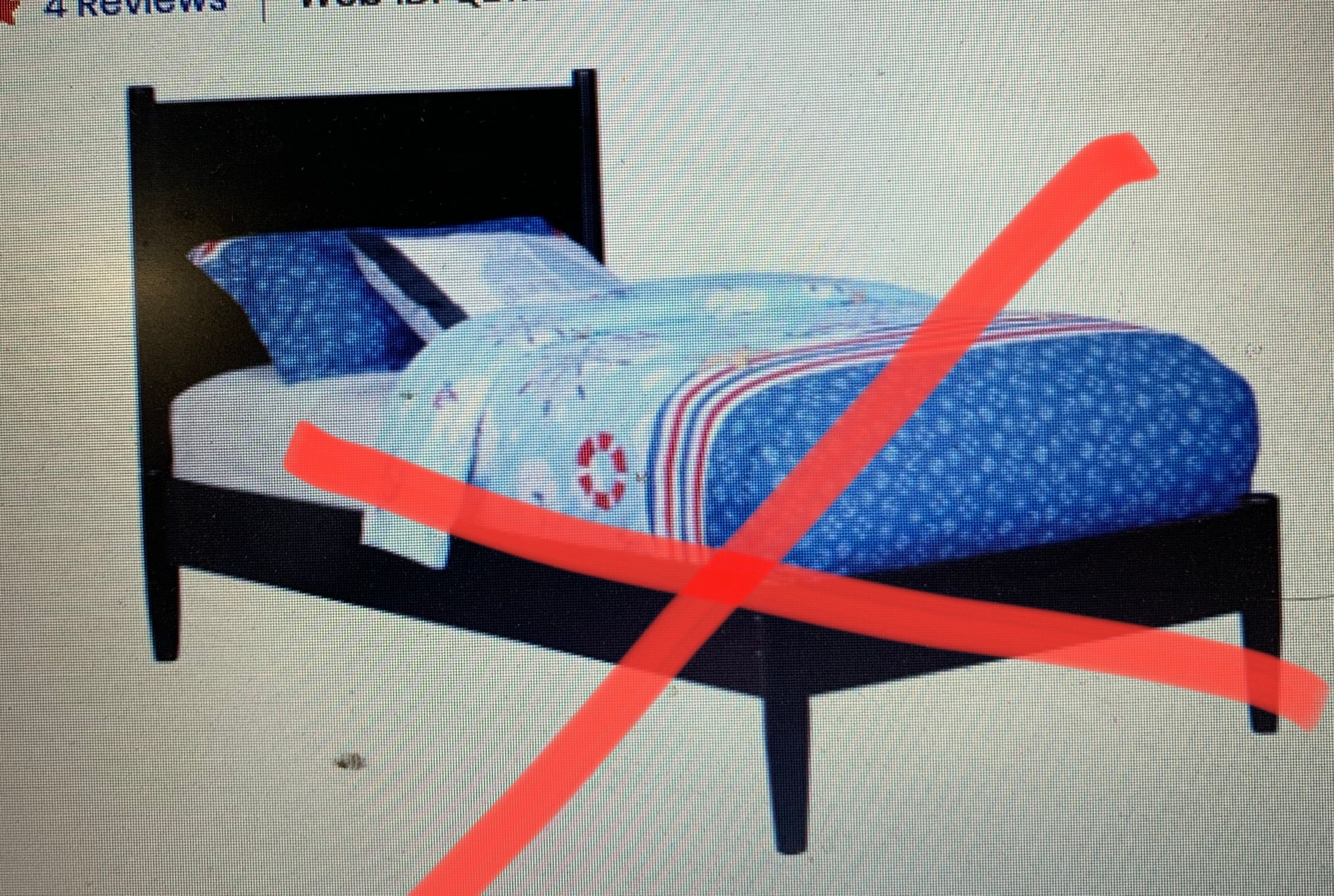 Black Twin Panel Bed ...Headboard only....