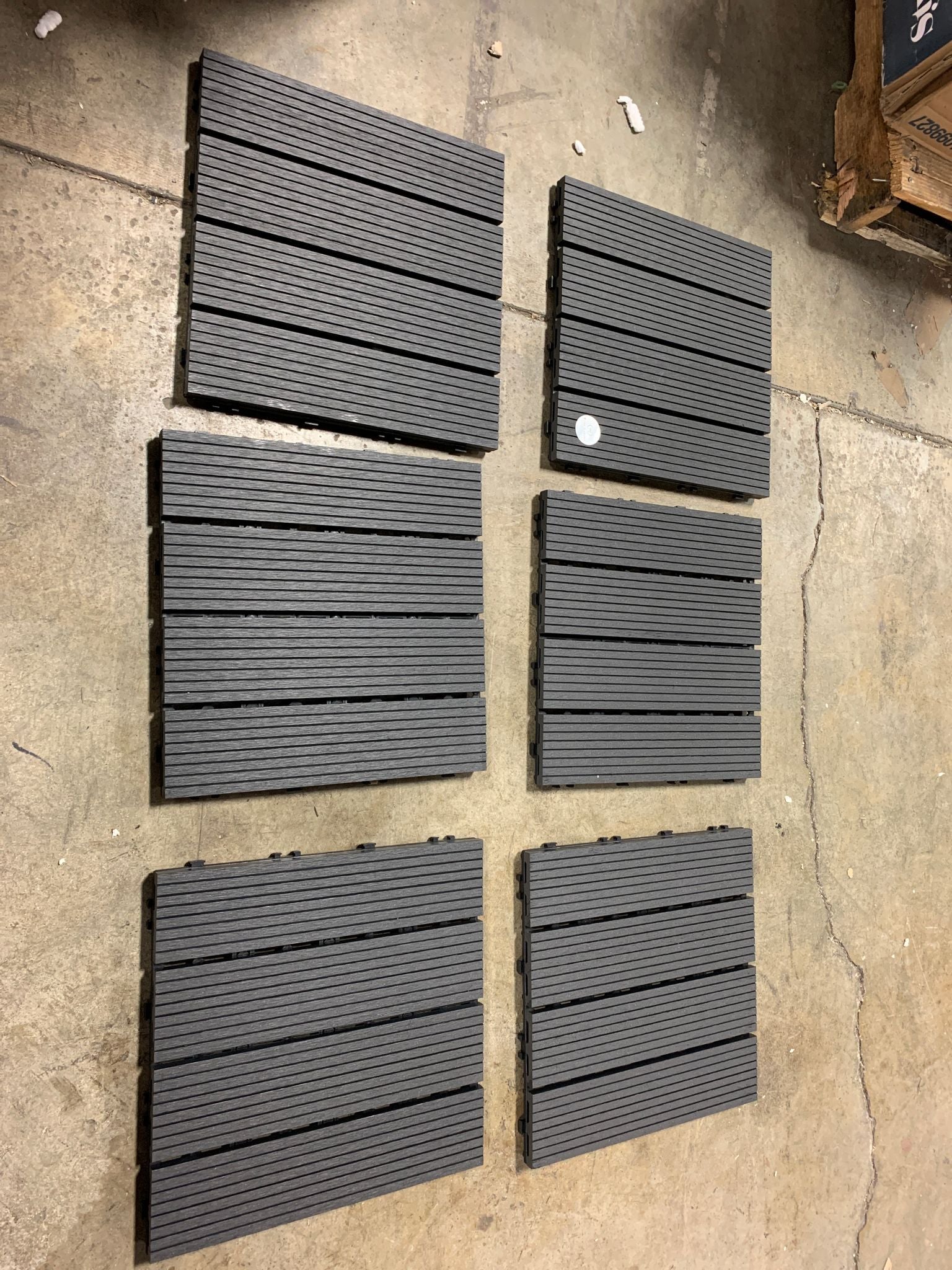 11.8" x 11.8" Composite Interlocking Deck Tile in Brown/Charcoal (Set of 6) pt1253
