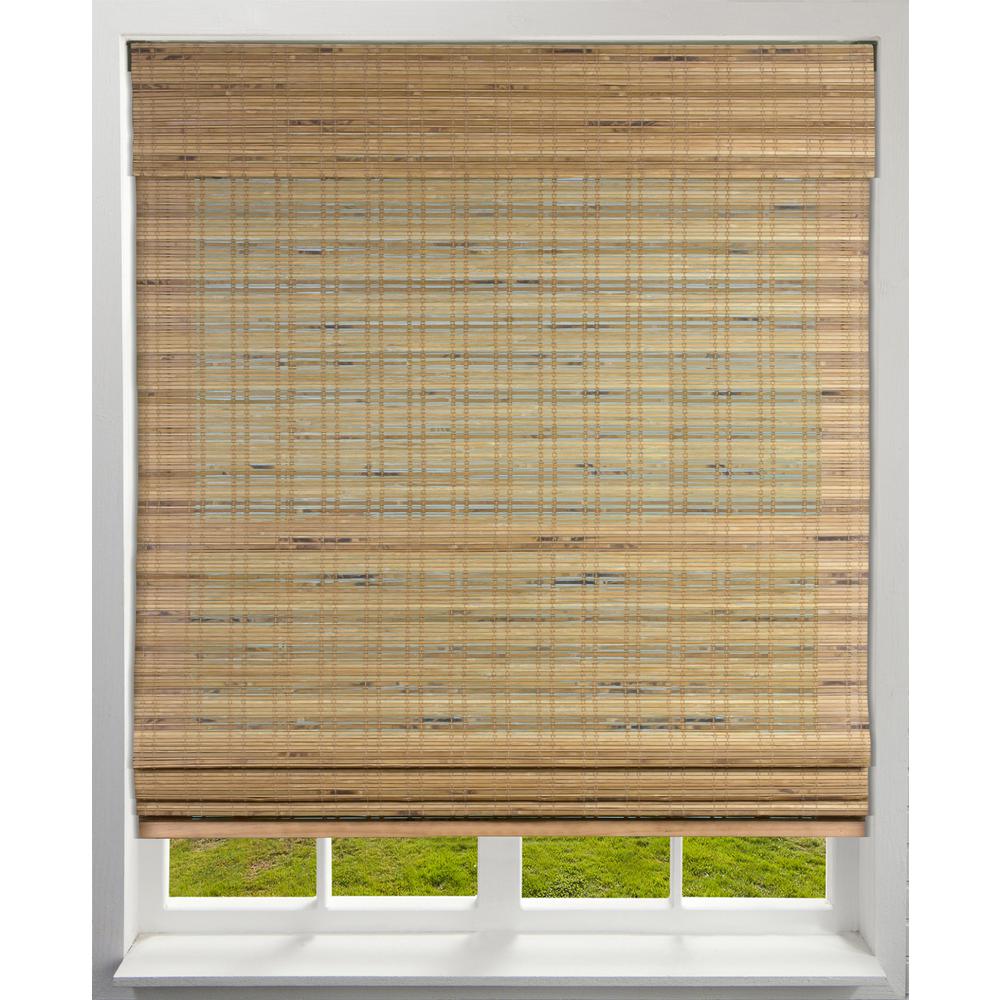 Cordless Light-Filtering Bamboo Woven Roman Shade, Tuscan - 22.5" x 74" (#K1421)