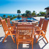 Balthazar Eucalyptus 7-Piece Patio Dining Set with Folding Chairs RM267