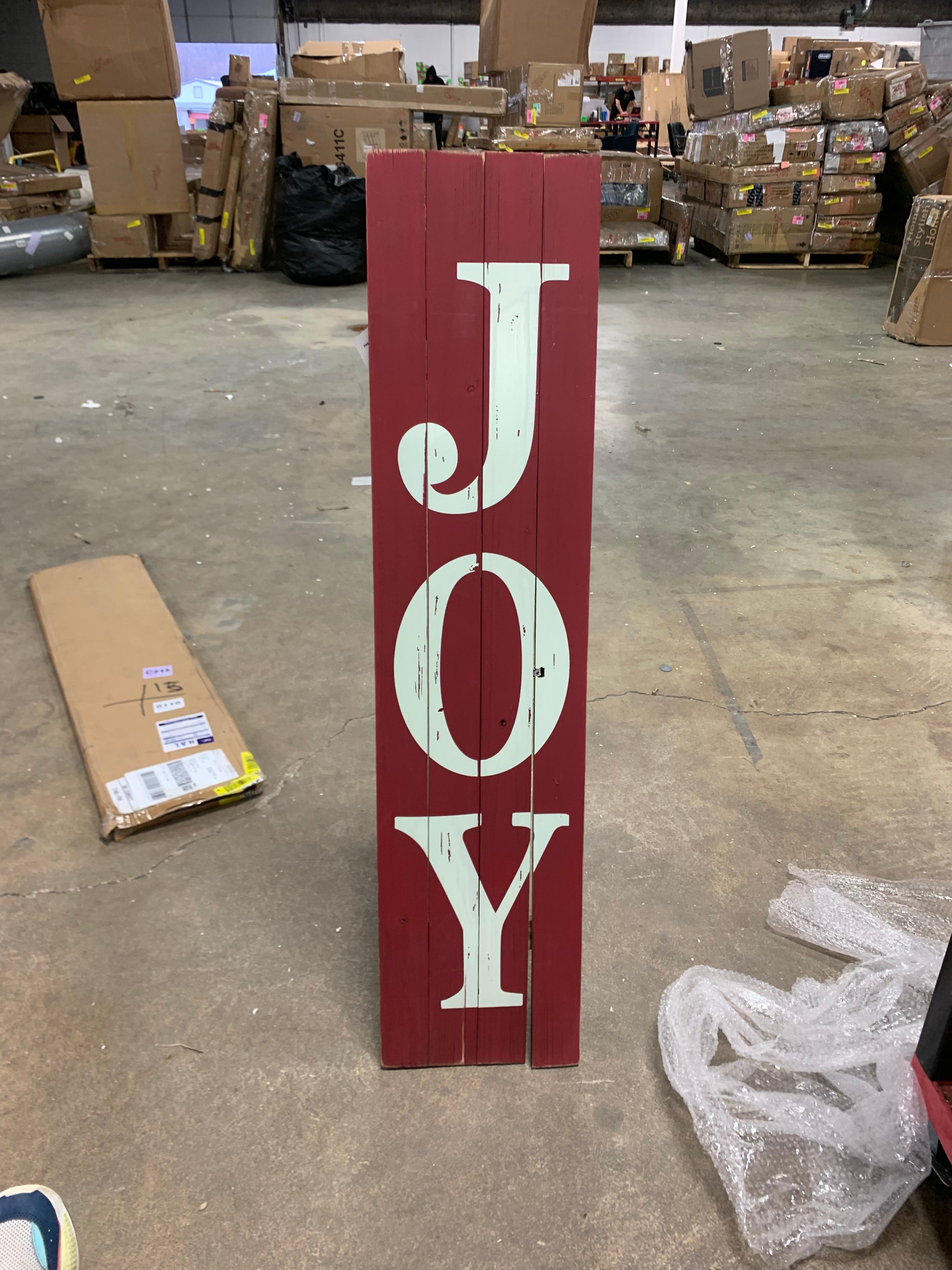42.00"H Christmas Wooden Porch Sign - JOY (Two Function)
