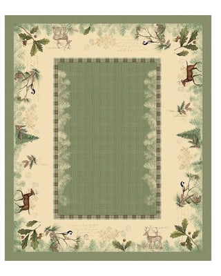 84" L x 70" W Allee Woodland Forest Tablecloth, B119-DS331