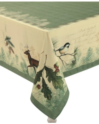 84" L x 70" W Allee Woodland Forest Tablecloth, B119-DS331