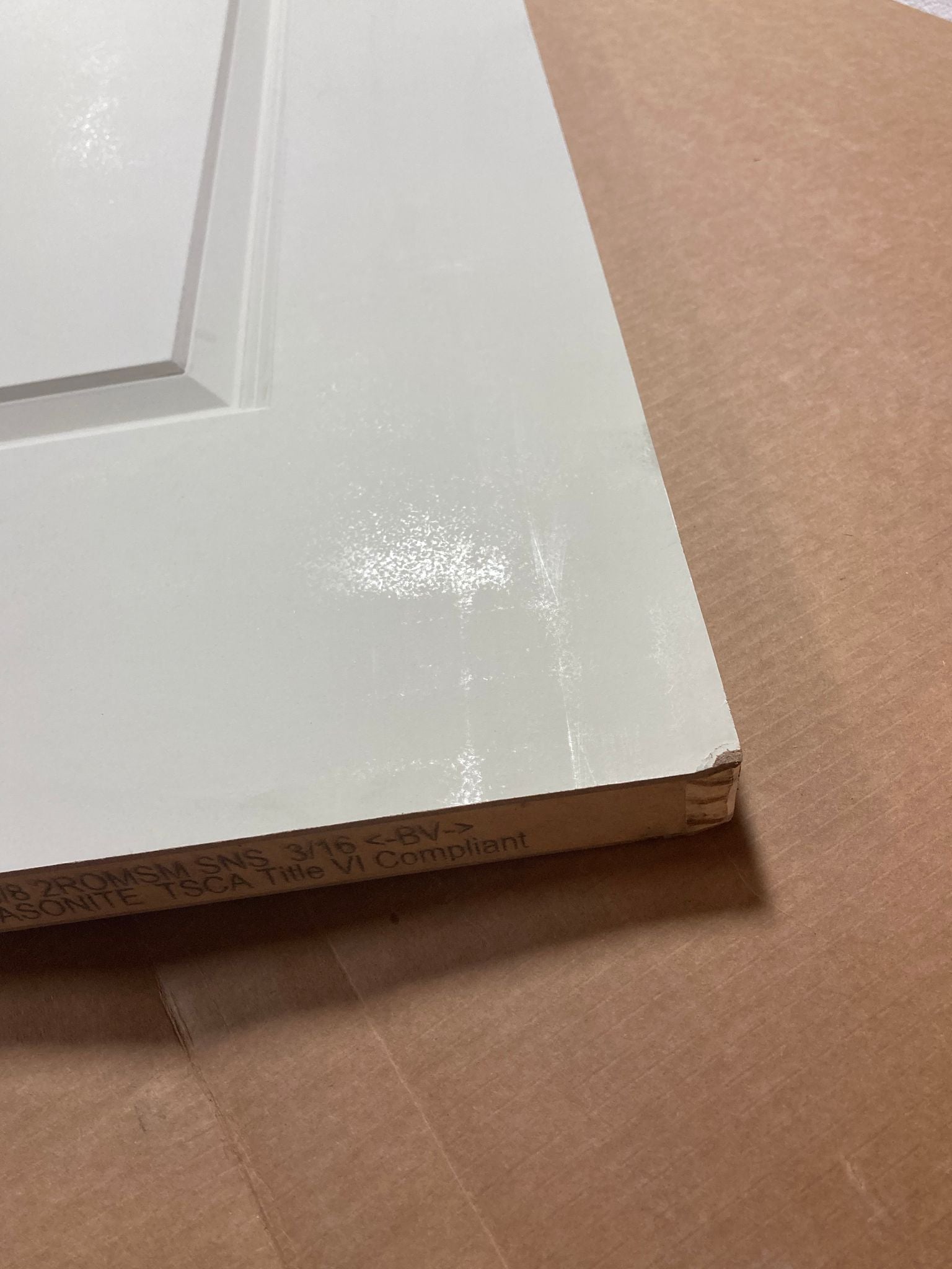 36" x 80" Paneled Wood Primed Roman Standard Door K8563