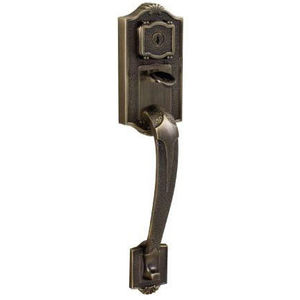 Weslock Colonial  Interconnected Exterior Dummy Handleset Antique Brass Finish K8361