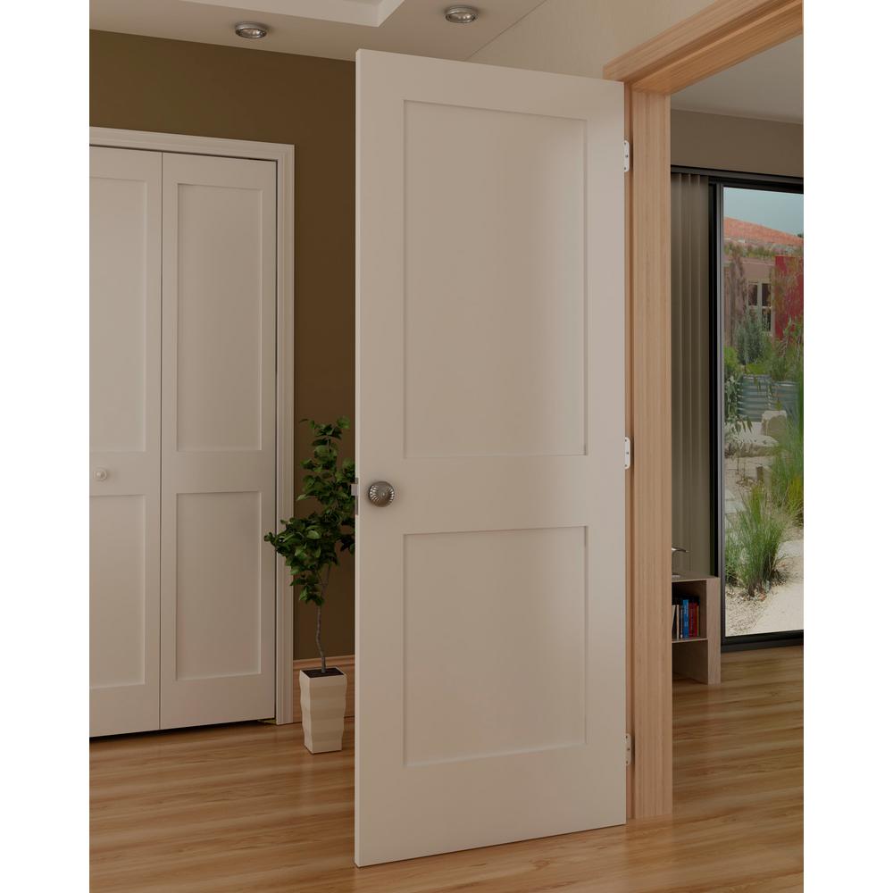 2-Panel Shaker Solid Core Pine Interior Door Slab, White - 30" x 80" (#K1434)