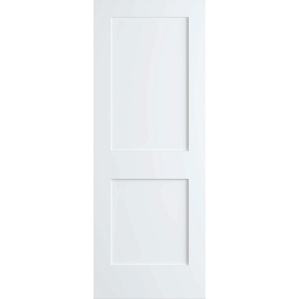 2-Panel Shaker Solid Core Pine Interior Door Slab, White - 30" x 80" (#K1434)