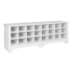60 in. White Shoe Cubby Bench 1028