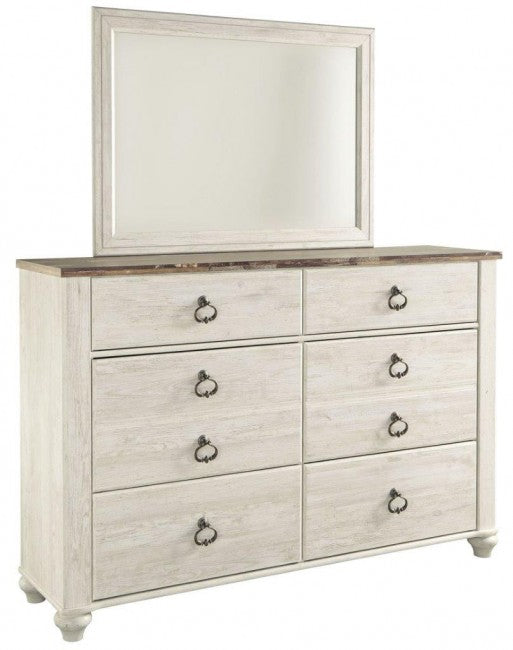 Whitewash Bedroom Mirror pc279