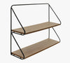 2-Tier Wall Shelf, Natural/Black