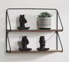 2-Tier Wall Shelf, Natural/Black
