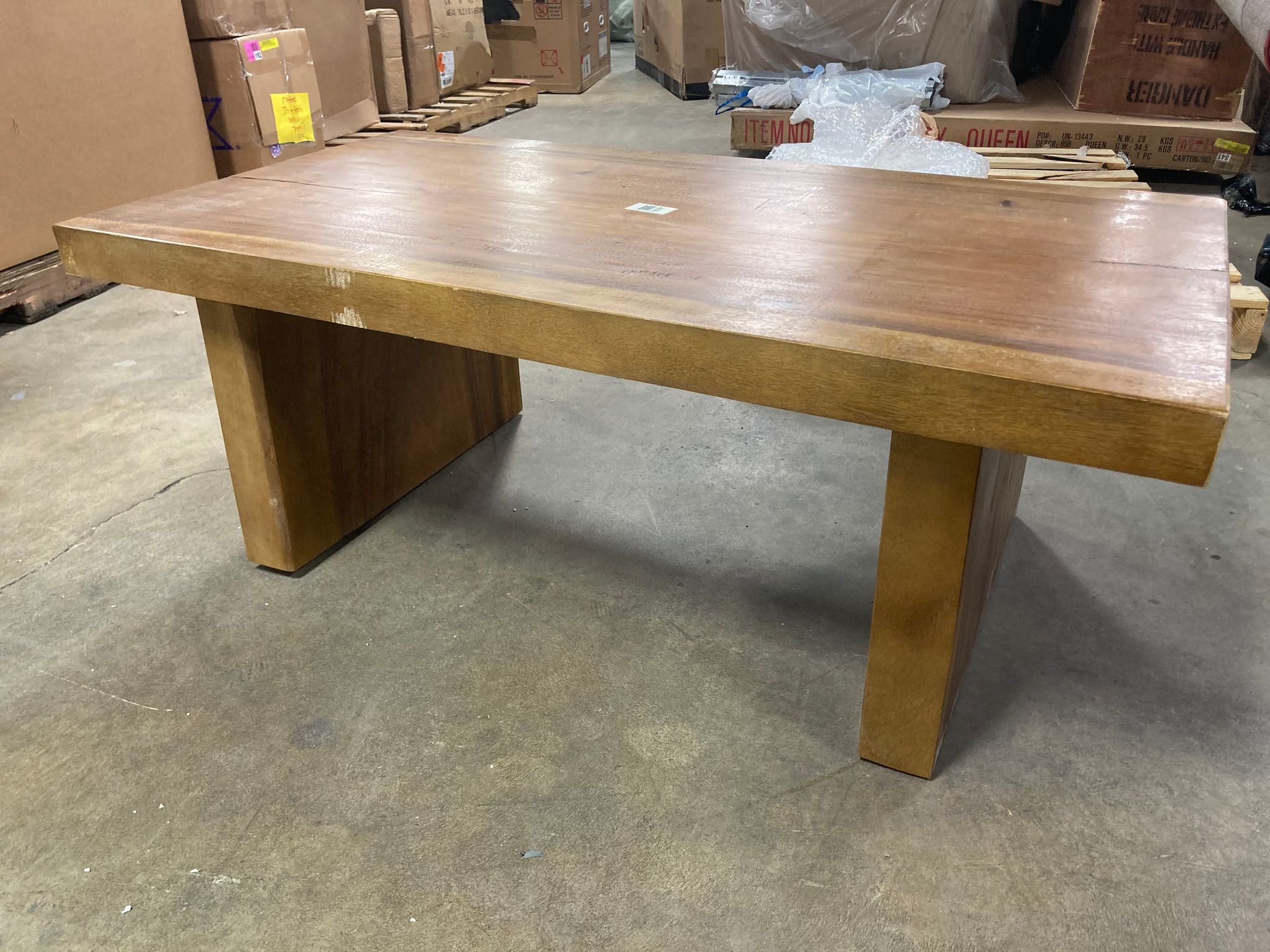 19 in. x 52 in. Brown Natural Wood Coffee Table