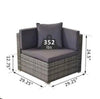 *AS IS* Outsunny 2-Piece Outdoor Wicker Patio Sofa Set with Cushions - Grey (2-Person Sofa ONLY)