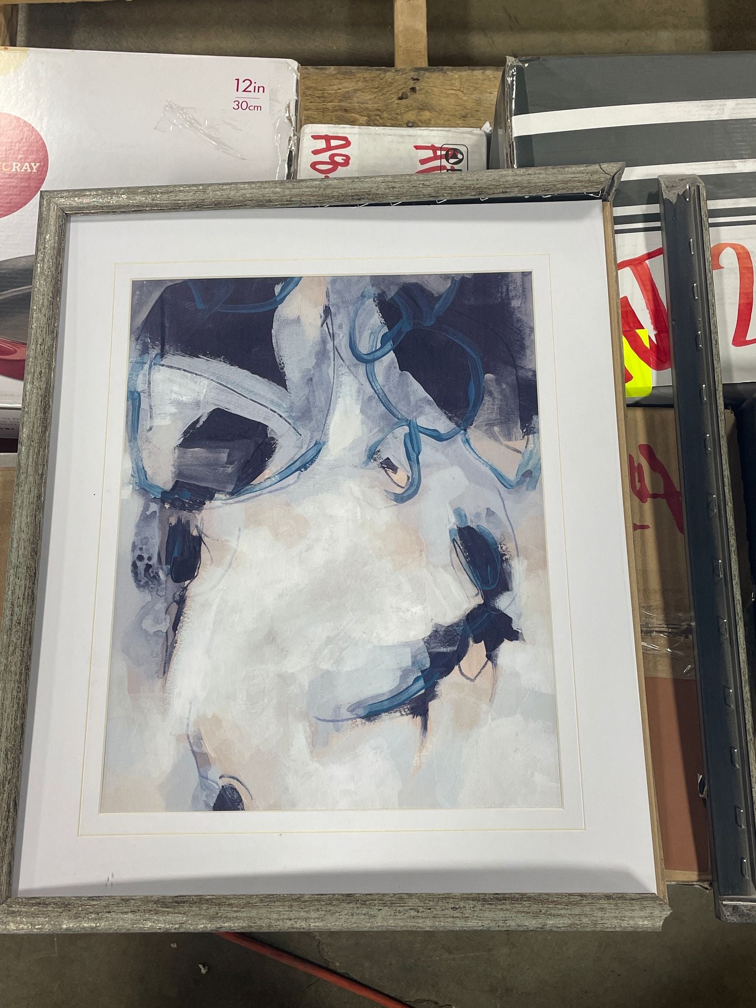 Blue Process I - 2 Piece Picture Frame Graphic Art Set
