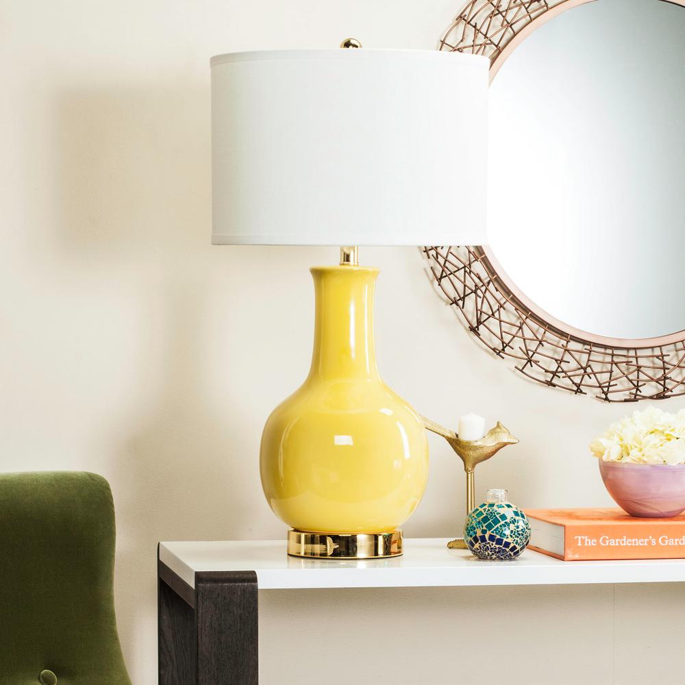 Paris 27.5" Gourd Table Lamp, Yellow (#K2692)