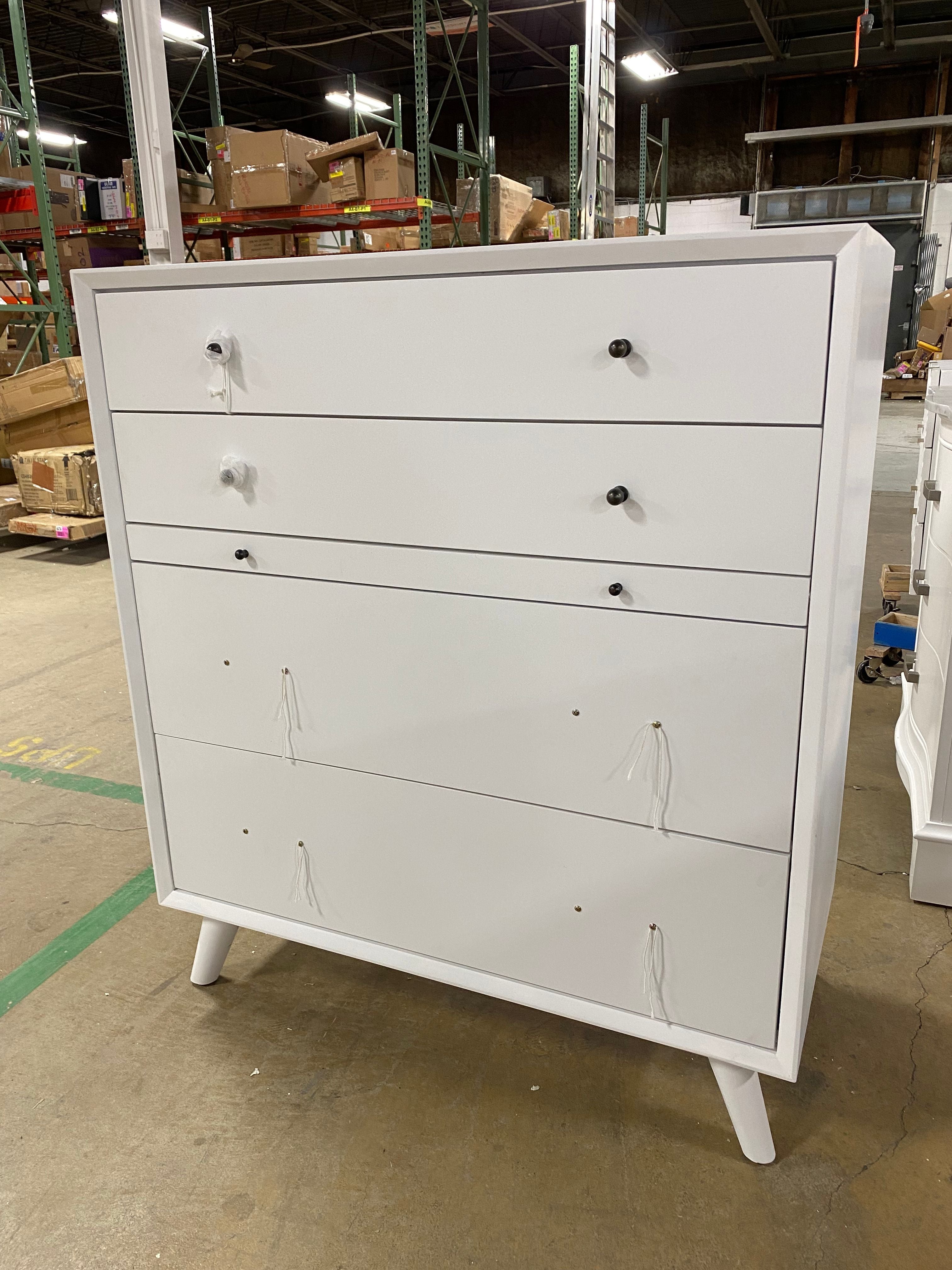 White Williams 4 Drawer 38'' W Solid Wood Chest