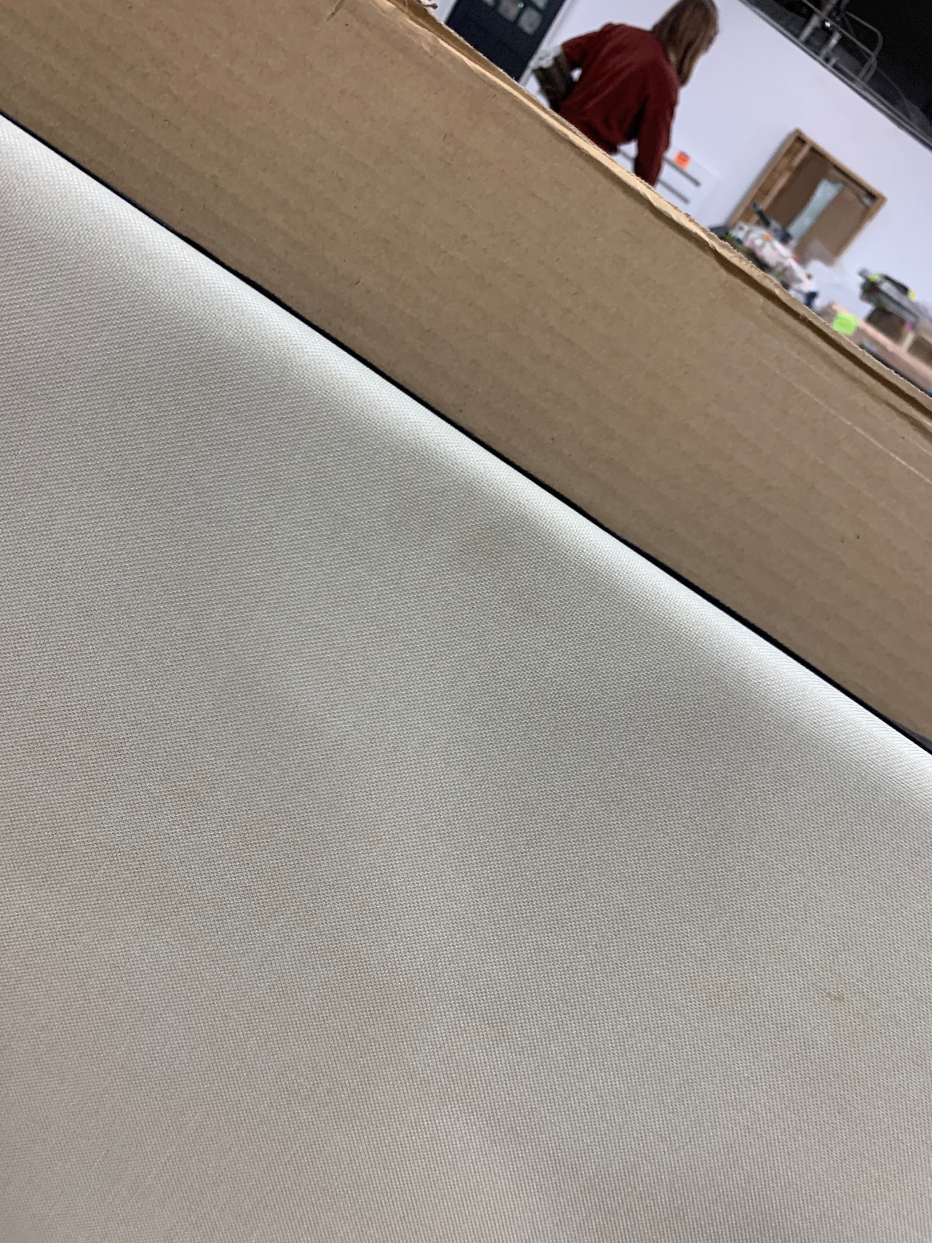Beige Pomfret Upholstered Low Profile Standard Bed full *AS-IS*