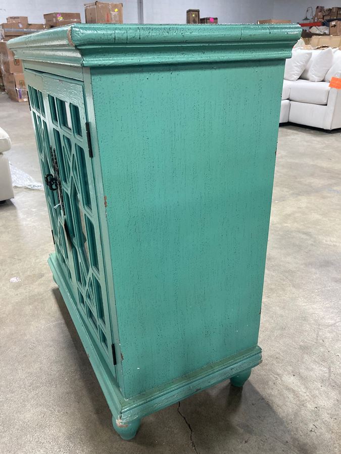 36" Two Door Cabinet, in Bayberry Blue Rub AS-IS OP030